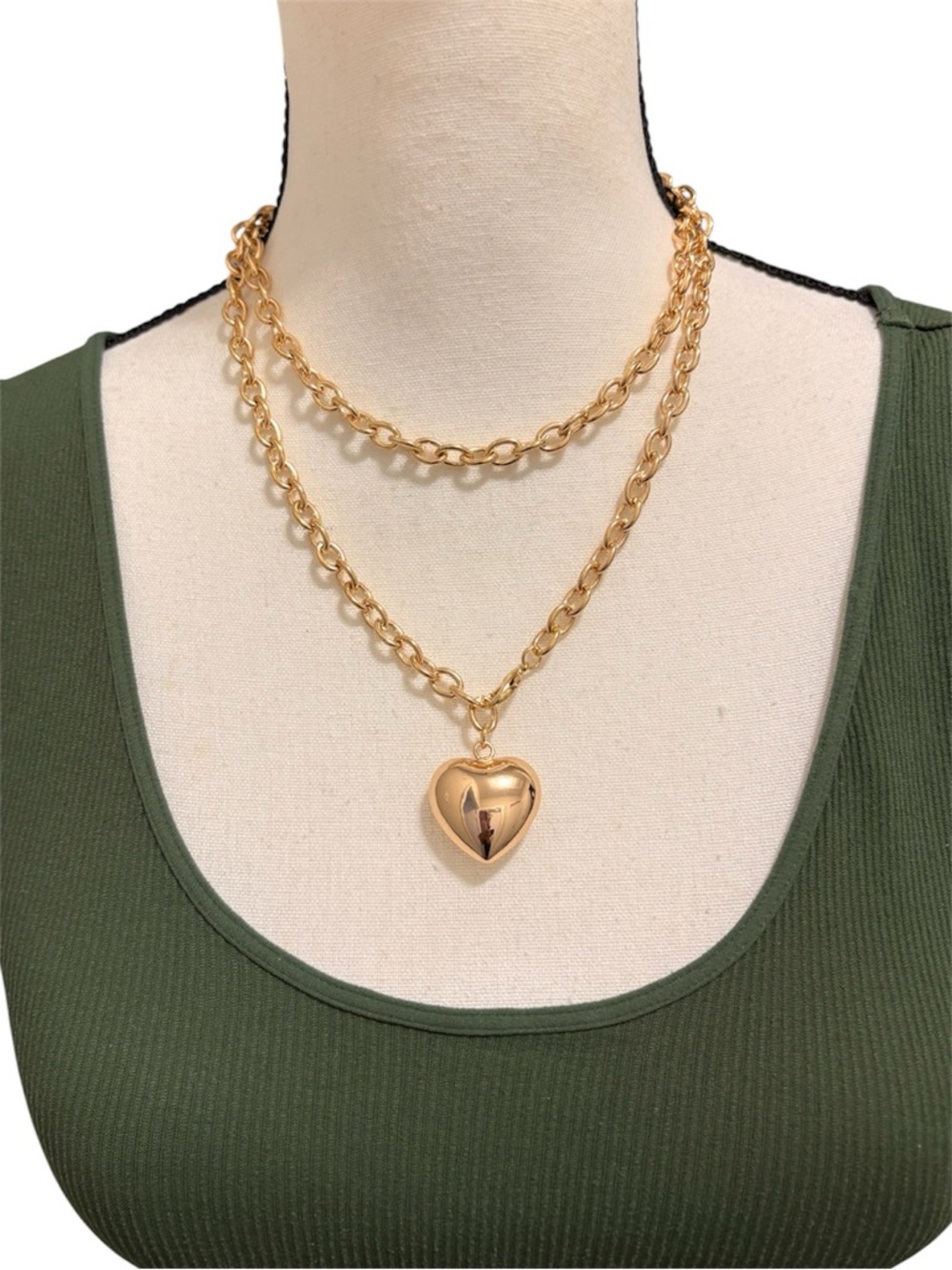 Mayamar Gold Heart Drop Necklace